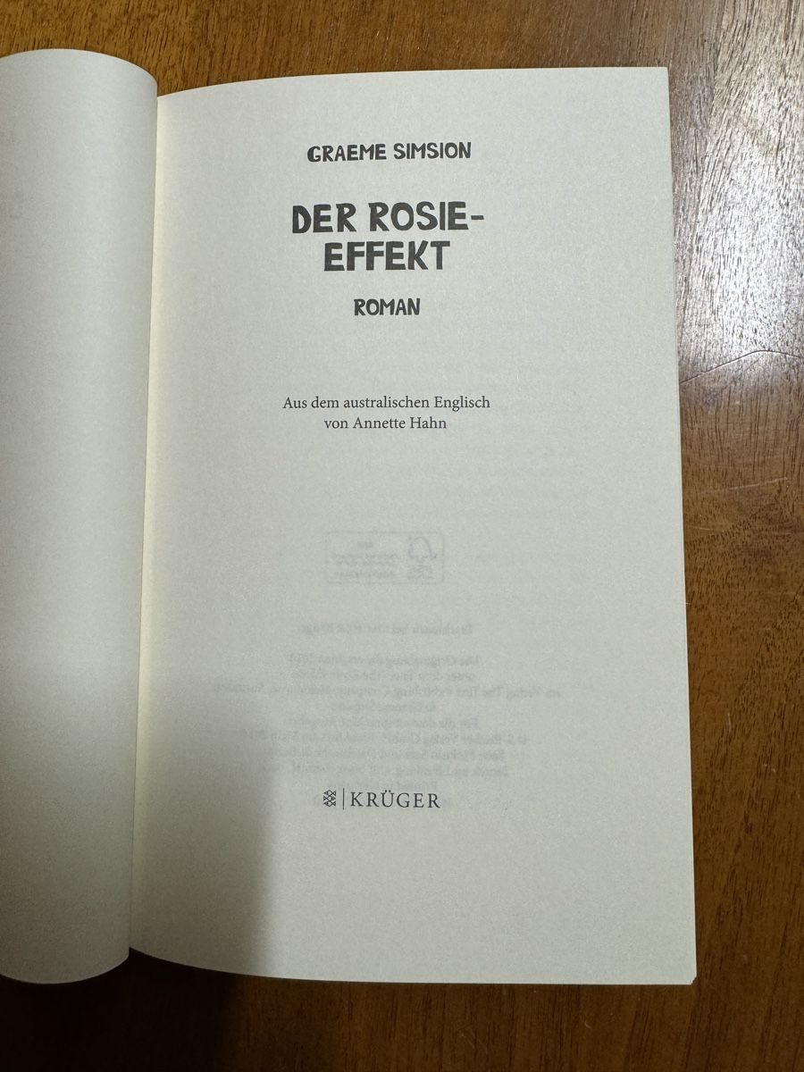 Libri: Graeme Simson - Der Rosie-Effekt – Usato da Erstfeld venduto da Mario_boe0 2