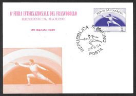 San Marino Maximumkarte Nr. 514 Fechten ET 28.8.1954