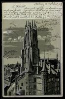 Mondschein-Lithographie Fribourg, Cathédrale Saint-Nicolas