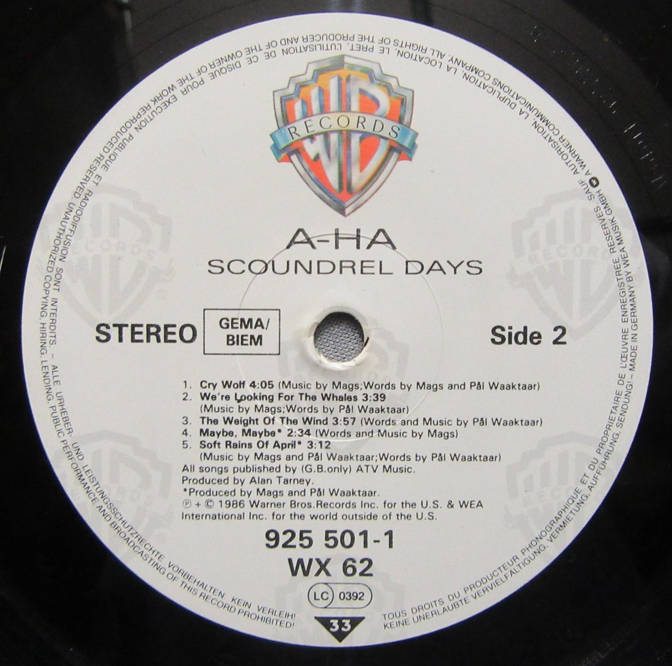 Dischi in vinile: a-ha - Scoundrel Days - Lp ab CHF 6.00 – Usato da Auenstein venduto da Padabimbim 3