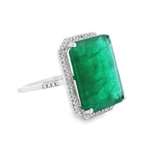 🔥Natuerlicher Smaragd 12.50ct Ring mit Diamanten + IGI Zert