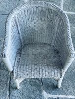 Vintage Rattansessel / Korbstuhl weiss