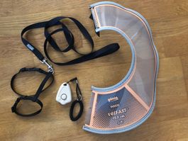 hunde katzen zubehör Set: Leine, Clicker & halskrause!