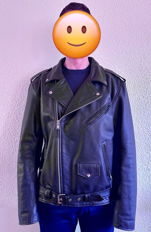 Brando Herren Lederjacke Vintage - Motorradjacke Aus Echtem Leder