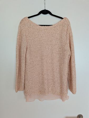 ZARA Pailletten Pullover Apricotfarben (EUR M)