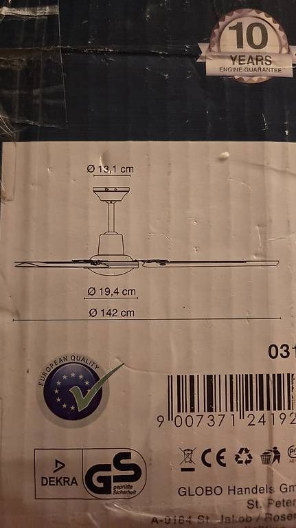 Ventilatoren: Globo FERRO Deckenventilator Weiss – Neu und originalverpackt aus Rothrist von icolo82 2