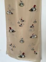 Seiden Schal beige mit Enten