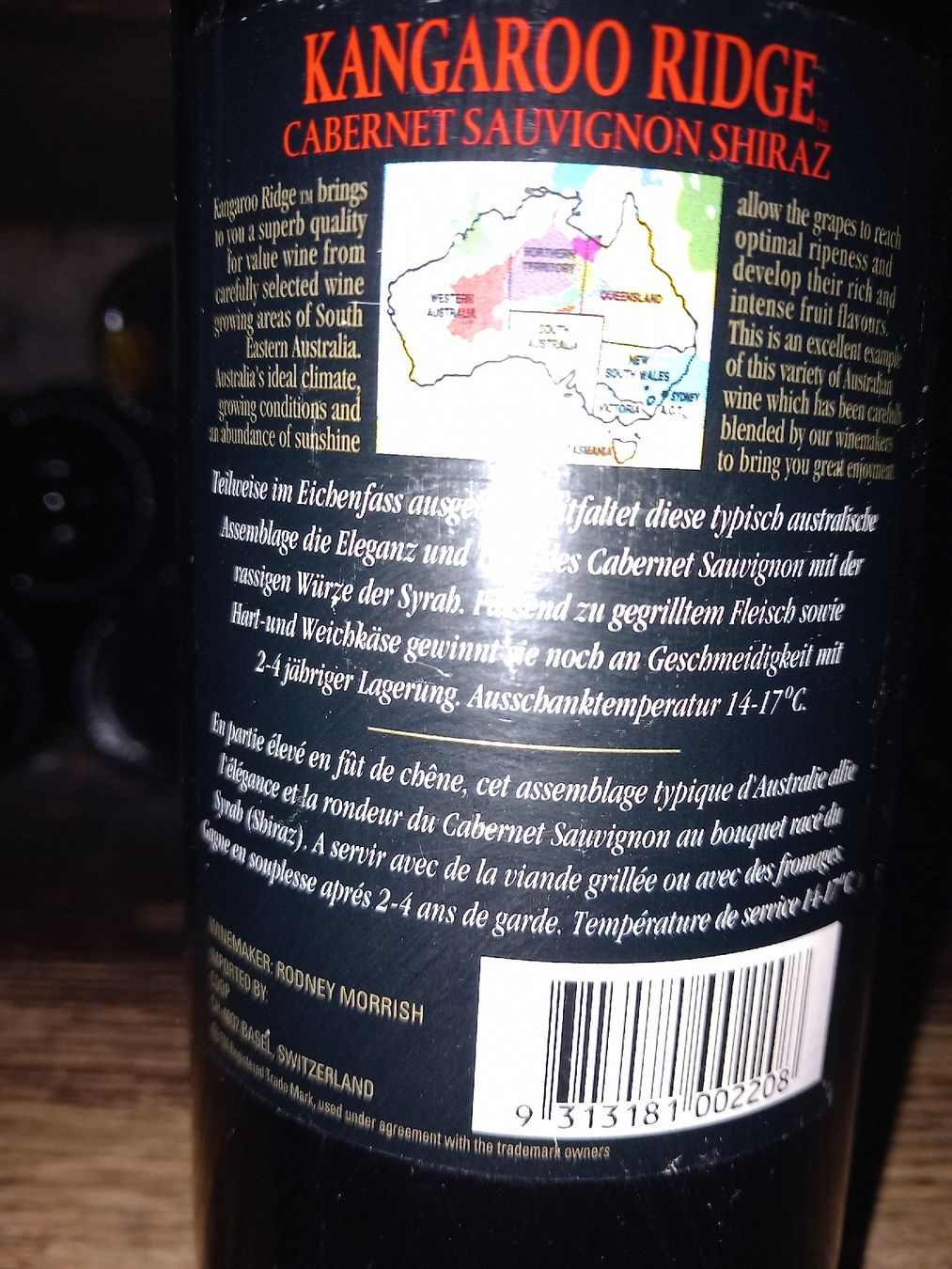 Wein: Kangaroo ridge Cabernet-sauvignon shiraz 2003 – Neu und originalverpackt aus Le locle von juliensaran 3