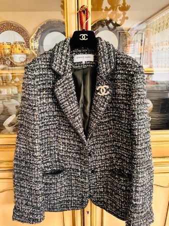 Gerard Darel Tweedjacke in elegantem Jägergrün Gr.44 Vest