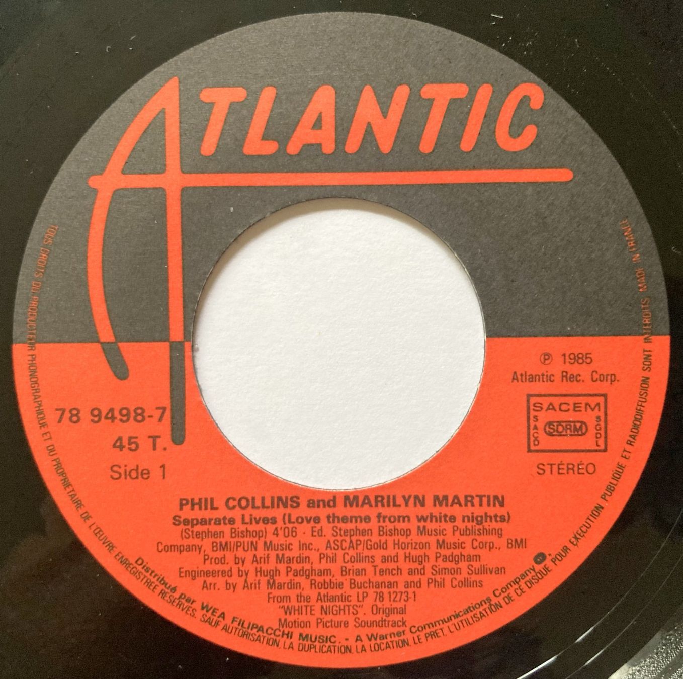 Vinyles: PHIL COLLINS - SEPARATE LIVES – D'occasion à Bottens par hotter-than-hell 2