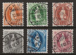 1891 : Serie Stehende Helvetia Nr. 66C - 71C : KP 345.--