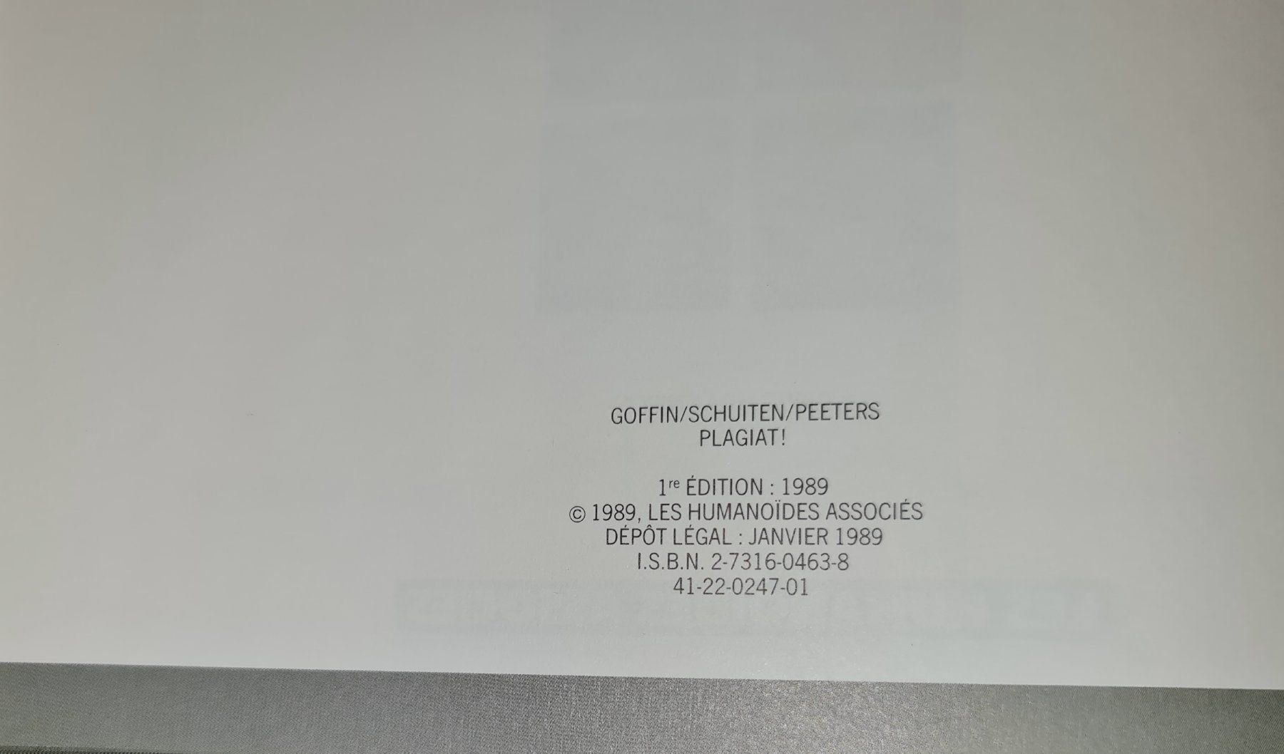 Libri: Goffin / Plagiat ! – Usato da Cortaillod venduto da signep 1