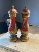Sale e pepe in legno dipinti