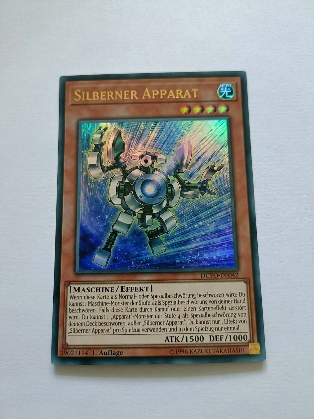 Yugioh Carte collezionabili: Yu-Gi-Oh! Silberner Apparat – Usato da Köniz venduto da Gamecollect