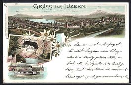 Luzern, Löwendenkmal, Totalansicht mit 