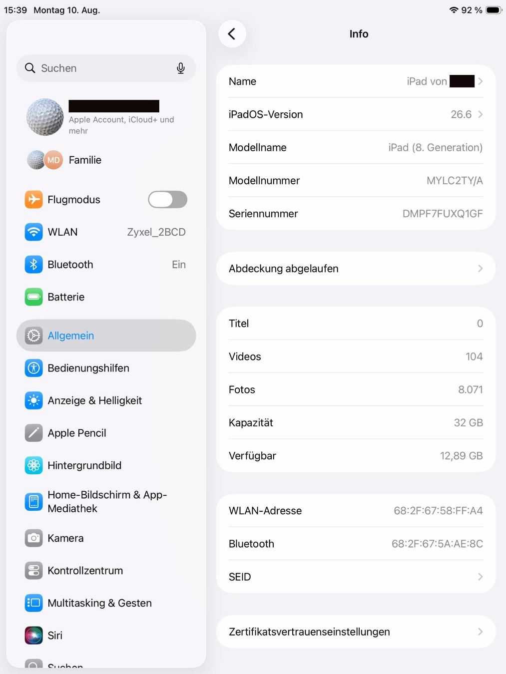Apple Tablet PC: iPad 32GB (Gen.8) WiFi – Gebraucht aus Ennenda von maeddi 4