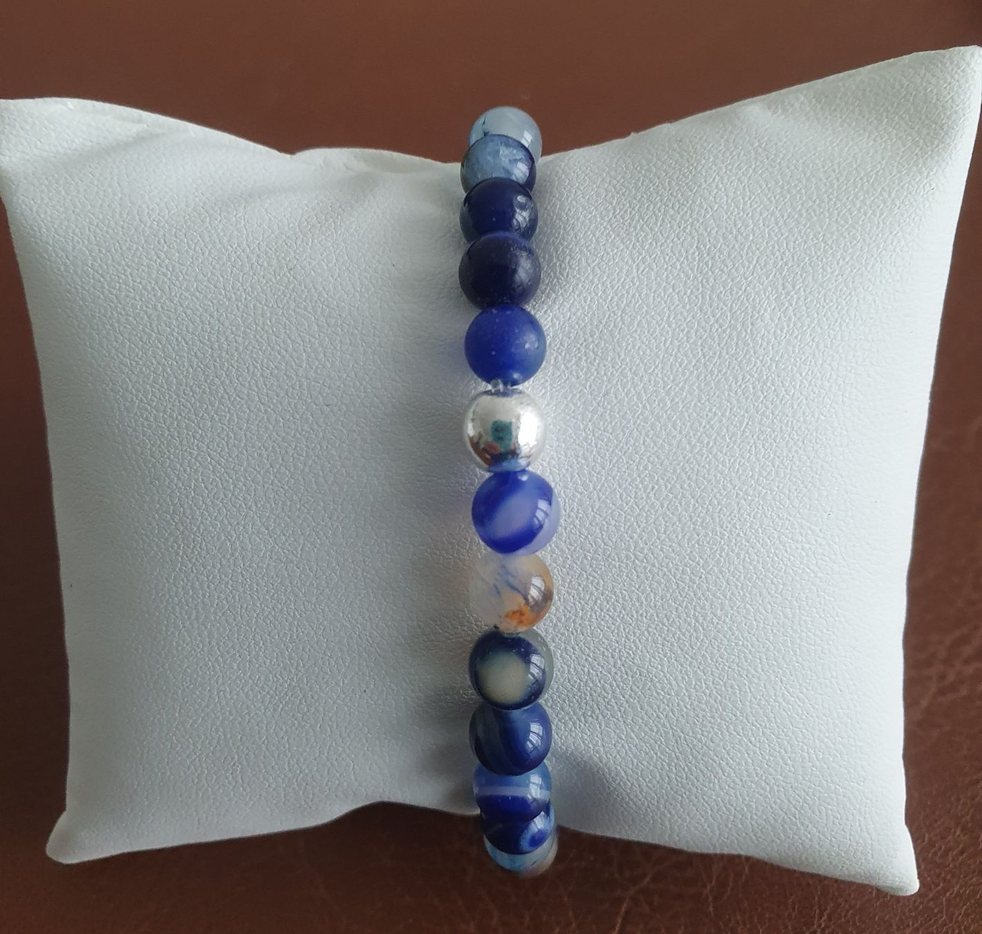 Bracciali & Braccialetti: Blauer Achat 6mm Perlen- Elast - Armband – Nuovo (secondo la descrizione) da Hombrechtikon venduto da mincky