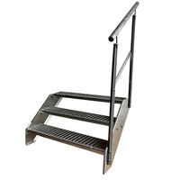 Stahltreppe 3 Stufen+Geländer 80x57cm