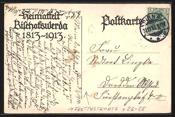 Cartes postales: Steindruck-AK Bischofswerda, Festpostkar – D'occasion à Berlin par bartko-reher 1