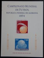 Chile Kat. 804-805 Gedenkblatt Fussball 1974 Kat. 17 Euro se