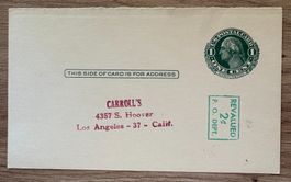 UNITED STATES OF AMERICA POSTAL CARD