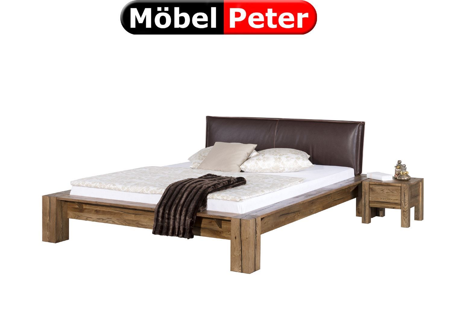 Letti: Massivbett Eiche mit Polster 180 x 200cm – Nuovo e nell'imballaggio originale da Kölliken venduto da Peter-Moebel