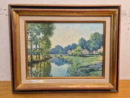 Matin à Chaumes en brie à l'huile, par Maurice Lemaitre