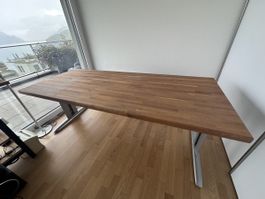 Bürotisch Holzplatte mit Metallgestell 200x81x74