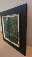 Buddha Bild, gerahmt, signiert, schoene Dekoration 29.5x29.5