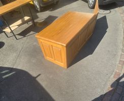 Schreibtisch Holz braun guter Zustand 2-teilig