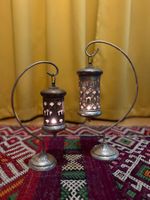 2 Vintage Windlichter mit Patina