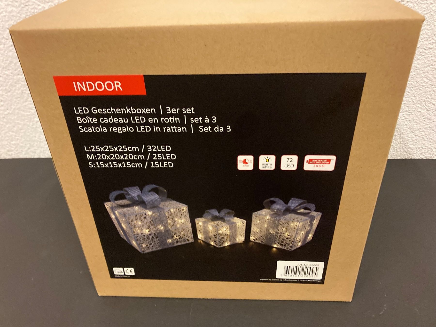 Guirlandes lumineuses: LED Geschenkboxen 3er Set, mit Timerfunktion, Indoor – Neuf avec emballage d'origine à Neuenhof par jorogo