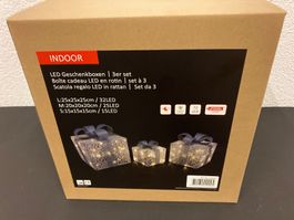 LED Geschenkboxen 3er Set, mit Timerfunktion, Indoor
