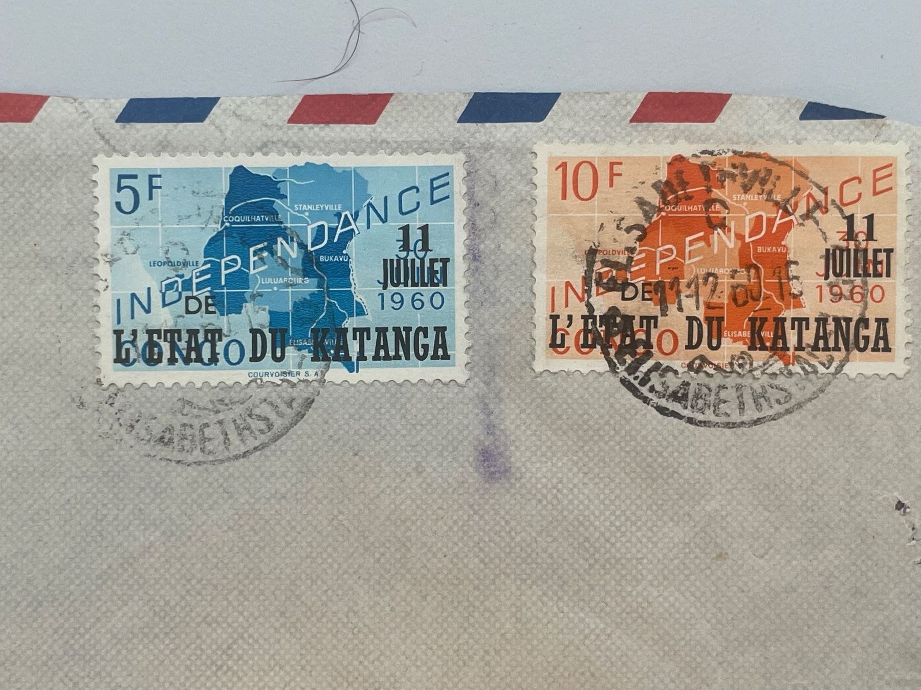Alle Briefmarken: 1960 Congo Katanga to US – Gebraucht aus Küssnacht am Rigi von POSTOMASTER 1