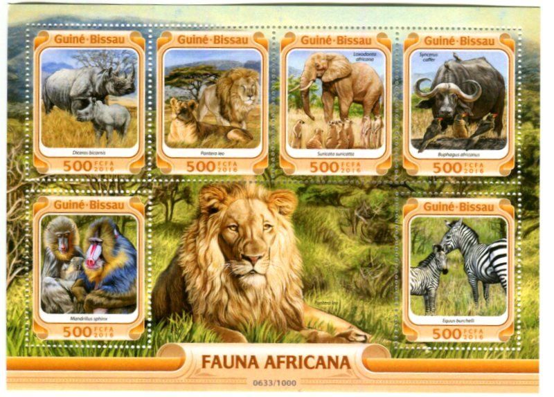 Alle Briefmarken: Block "Tiere". Guinea-Bissau – Neu und originalverpackt aus Basel von Butsch5
