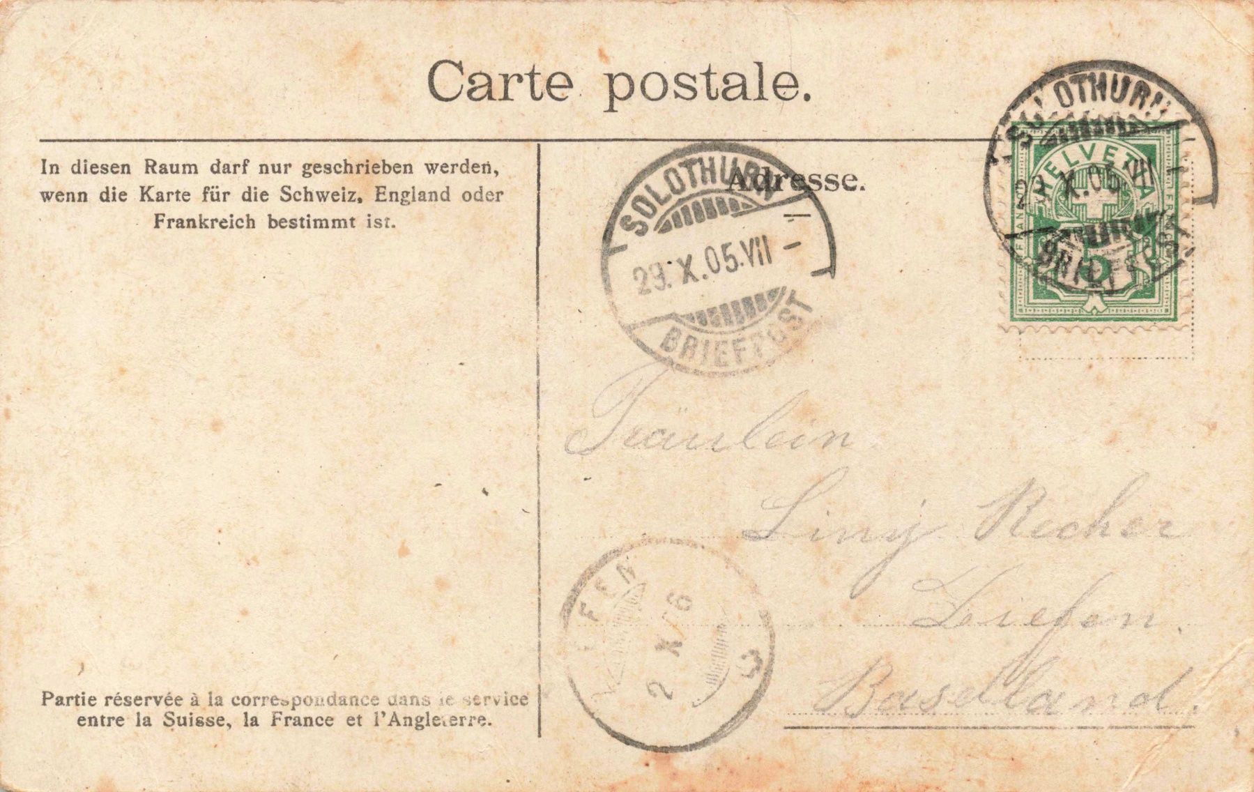Cartes postales: Solothurn Einsledelei – D'occasion à Biasca par Blenio71 1