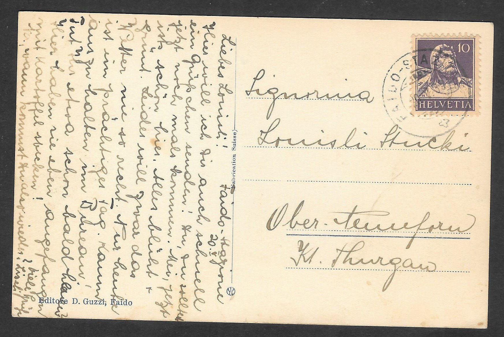 Cartoline postali: Faido Veduta generale – Usato da Olten venduto da clotaldi 1