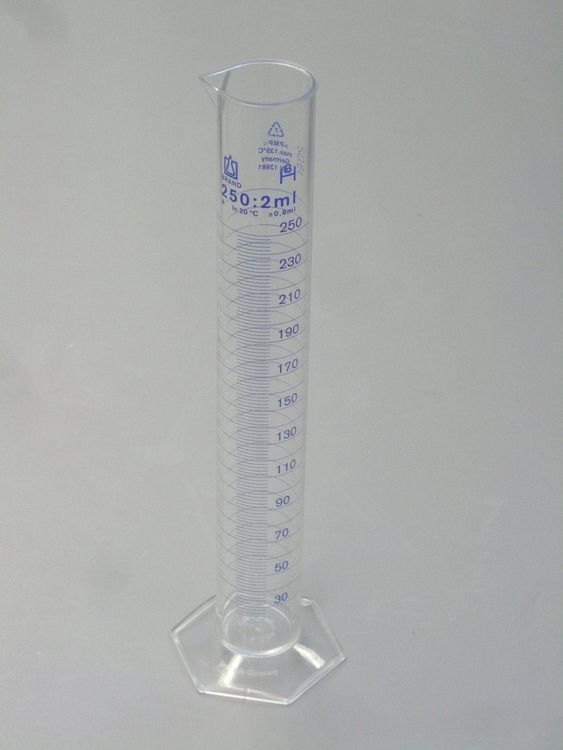Produktbild von 250 Ml Messzylinder Aus Kunststoff – Ideal Für Den Schulunterricht, Labortests Und Hobby-Projekte