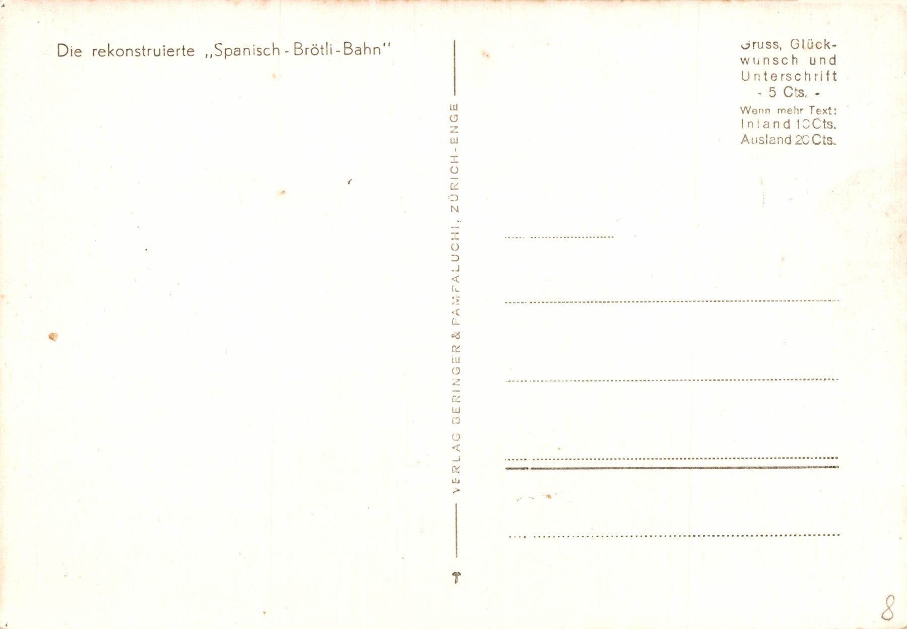 Cartes postales: Die rekonstruierte "Spansich-Brötli-Bahn" – D'occasion à Bronschhofen par Astore 1