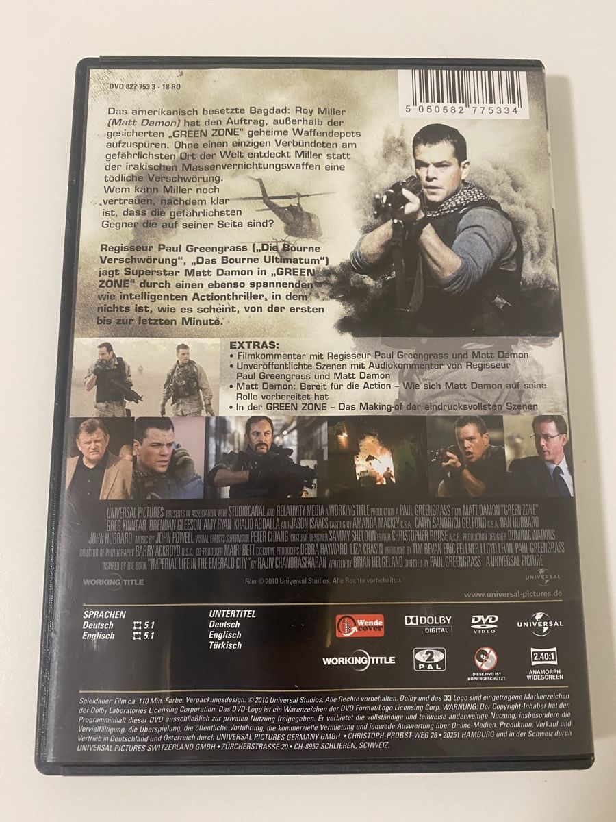 Tutti i DVDs: DVD Green Zone mit Matt Damon - Action Thriller – Usato da Oensingen venduto da mig_99db 2