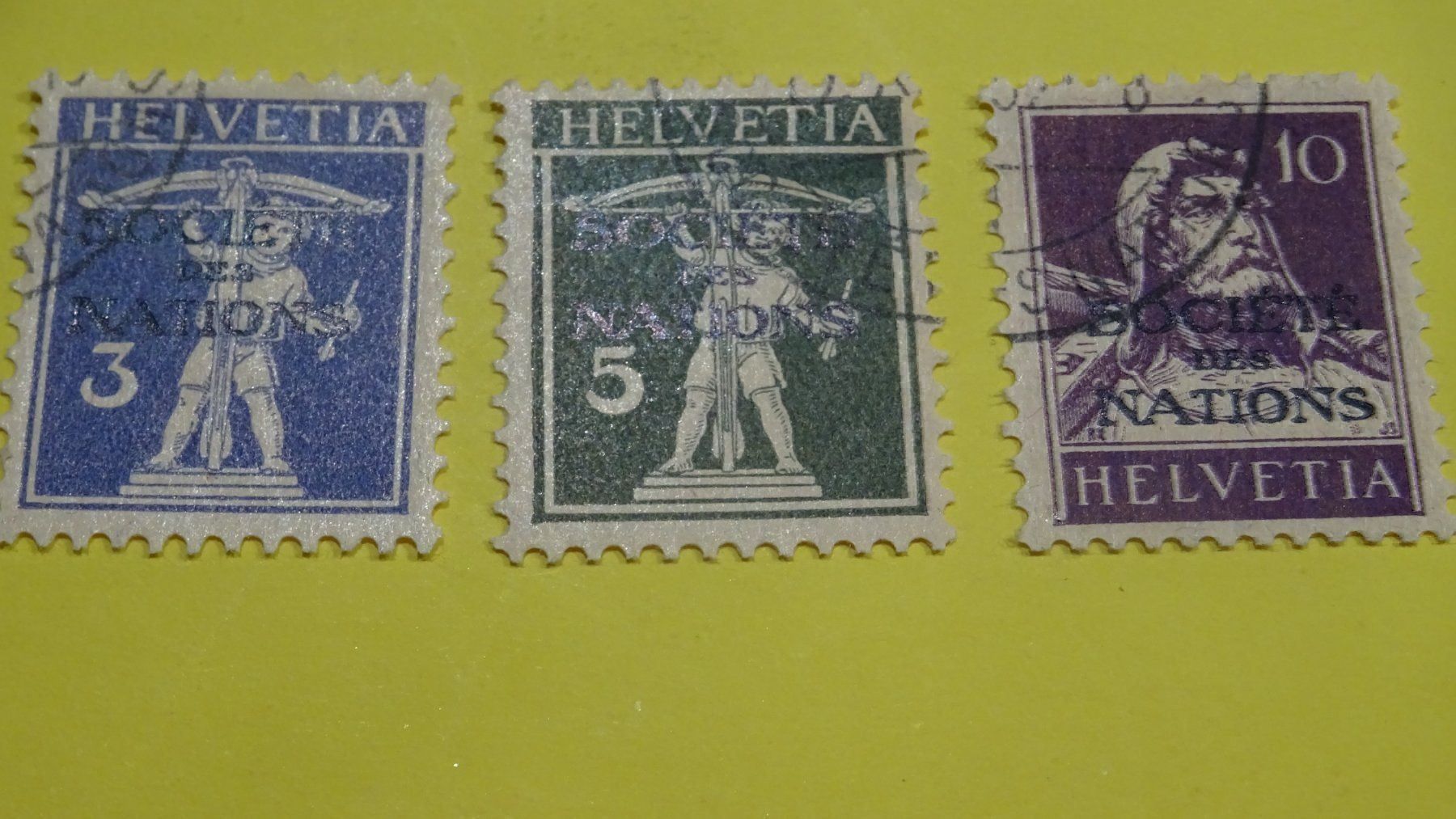 Alle Briefmarken: DIENSTE SOCIETE DES NATIONS ZNr. 33-35 – Gebraucht aus Eschenbach SG von eDaisy