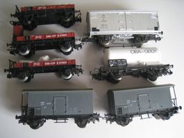 Güterwagen-Set, 7 teilig, 6 x SBB und 1 x FS nach Fotos