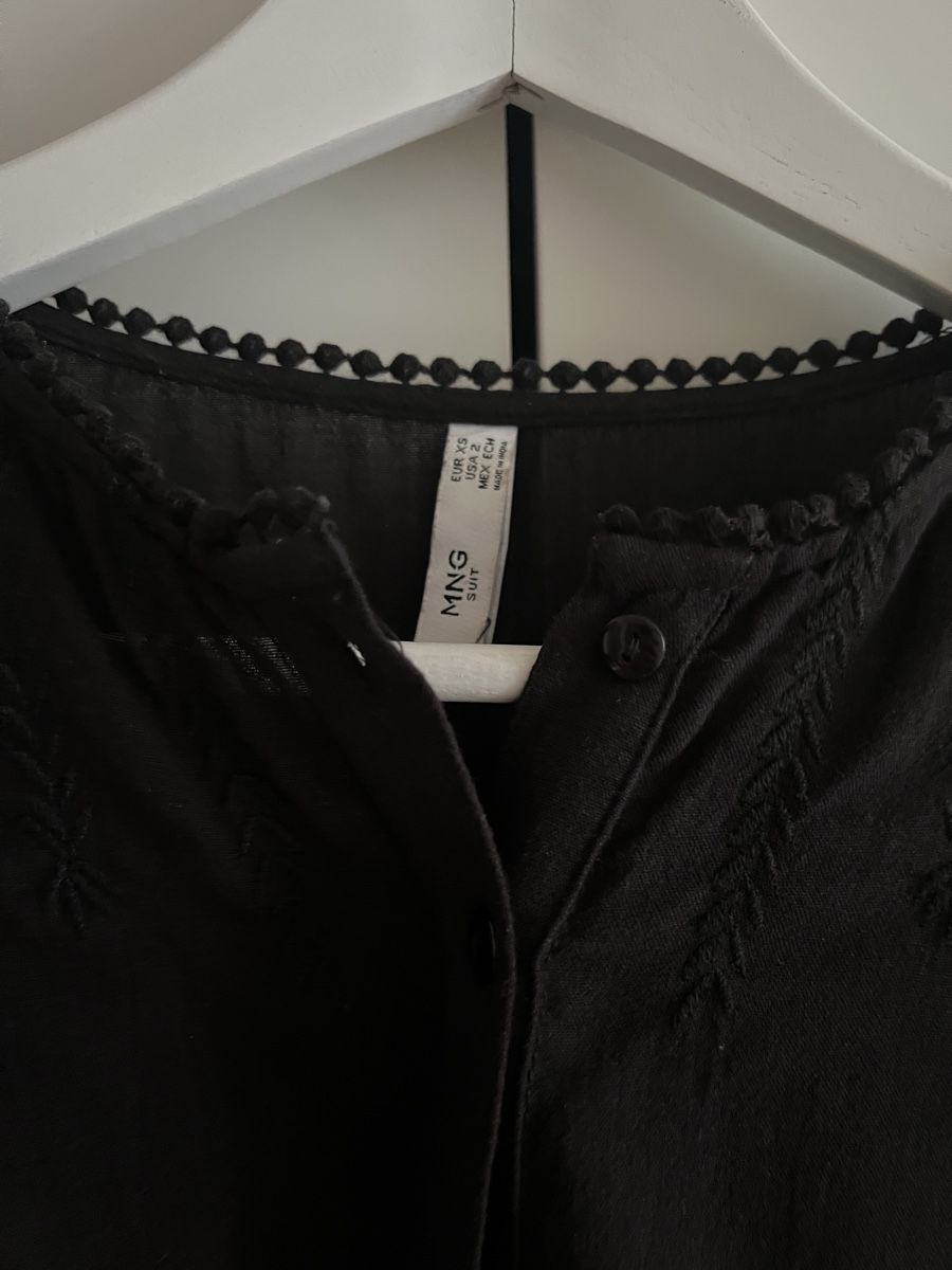 Mango Blusen: Baumwoll-Bluse, Broderie Anglais, schwarz – Gebraucht aus Luzern von Soeuv 4