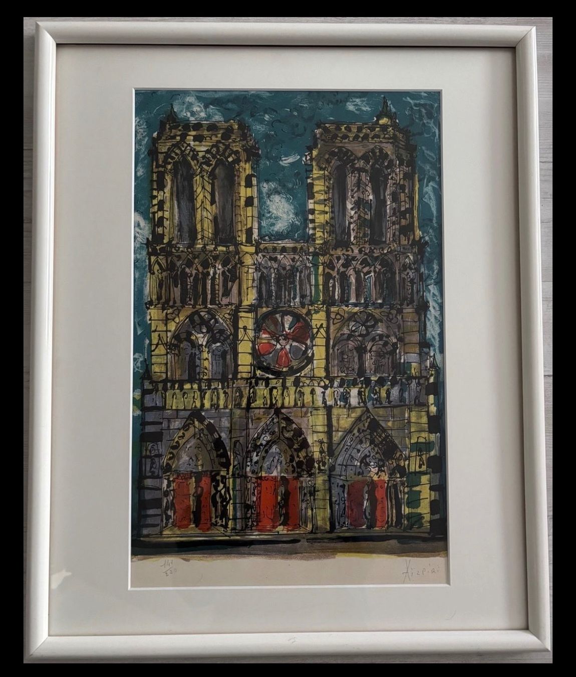 Grafica & Litografie: Paul Aizpiri handsign. Lithographie "Notre Dame, Paris" – Usato da Rütihof venduto da til_68lp