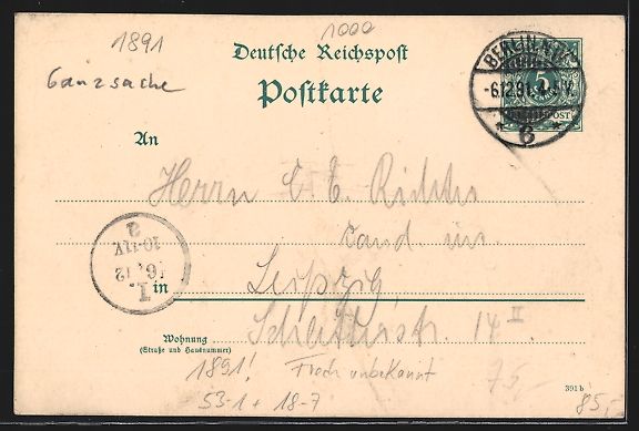 Entiers postaux: Vorläufer-Lithographie Ganzsache Frech  – D'occasion à Berlin par bartko-reher 1