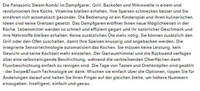 Elettrodomestici da cucina: Panasonic NN-CS894SWPG – Nuovo (secondo la descrizione) da Dürrenäsch venduto da Fleder 2