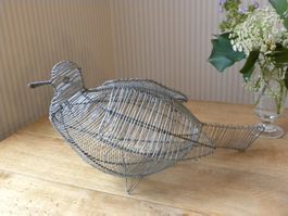 Deko Vogel Skulptur aus Drahtgeflecht