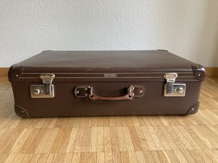 Reisekoffer Vintage Vulkanfiber Dunkelbraun ca. 40 l