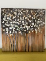Bild Bäume auf Holz mit Metalleffekt