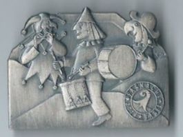 Fasnachtsplakette Basel, "Blaggedde" 2018 (Silber)